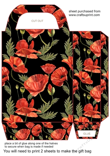 Red poppies gift bag 1