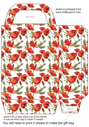 Red poppies gift bag 4