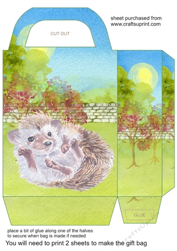 Cute floral hedgehog gift bag 3