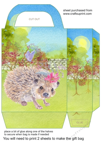 Cute floral hedgehog gift bag 5