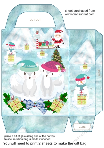 Polar Christmas gift bag 12