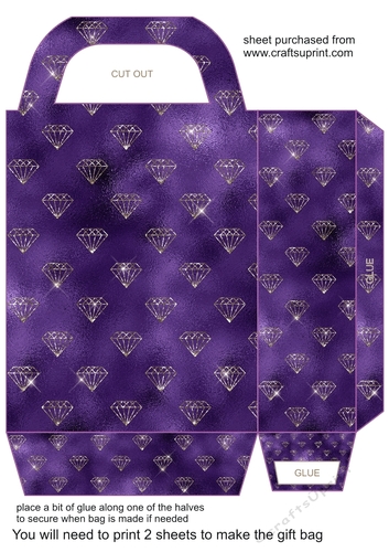 Purple diamonds gift bag 2