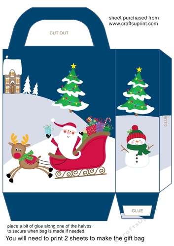 Santa delivering pressies gift bag