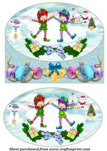 Polar elves Christmas card front