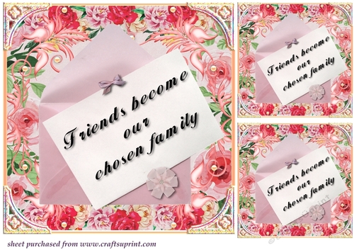 3 Friend floral envelope card fronts/toppers 4