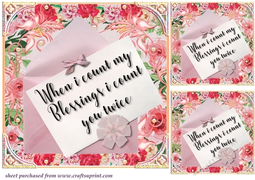 3 Friend floral envelope card fronts/toppers 8