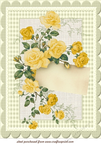 Yellow large roses topper