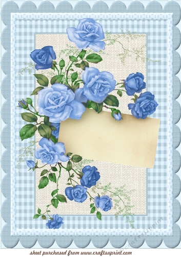 Blue large roses topper 2