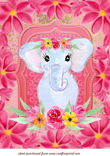 Large floral elephant topper
