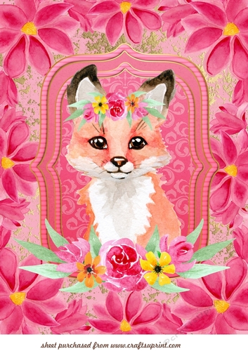 Large floral fox topper