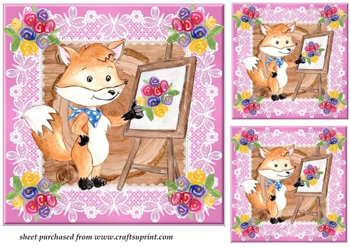 3 Woodland artist card fronts/toppers 1