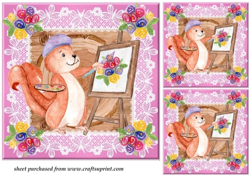 3 Woodland artist card fronts/toppers 2