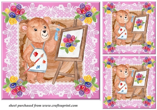 3 Woodland artist card fronts/toppers 3