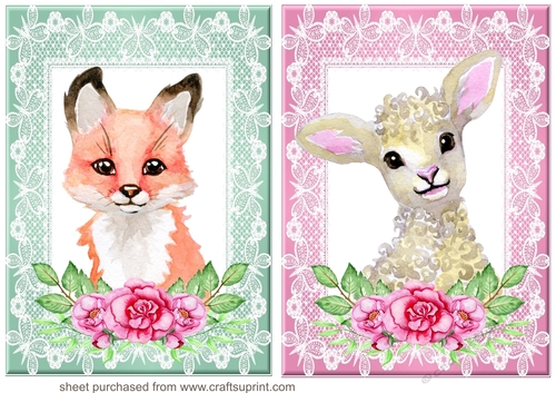 2 Floral animal card fronts 2