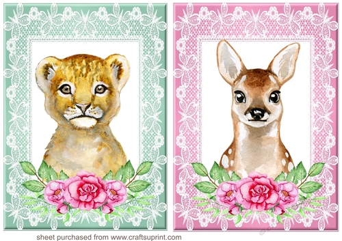 2 Floral animal card fronts 4