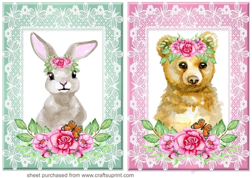2 Floral animal card fronts 5