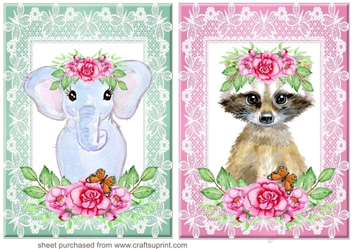 2 Floral animal card fronts 7