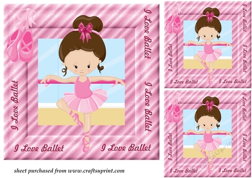 3 Pink ballerina card fronts/toppers