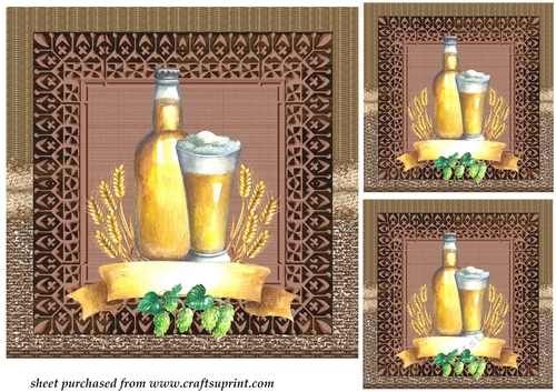3 Birthday drinks card fronts/toppers