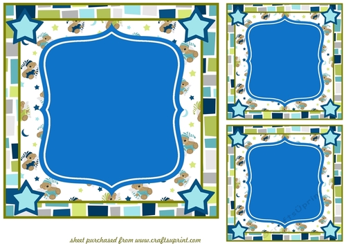 3 Dark blue blank card fronts/toppers