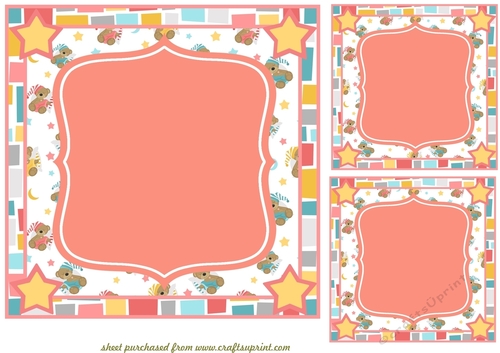 3 Blank pink card fronts/toppers