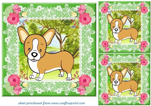 3 Floral Welsh Corgi fronts/toppers 