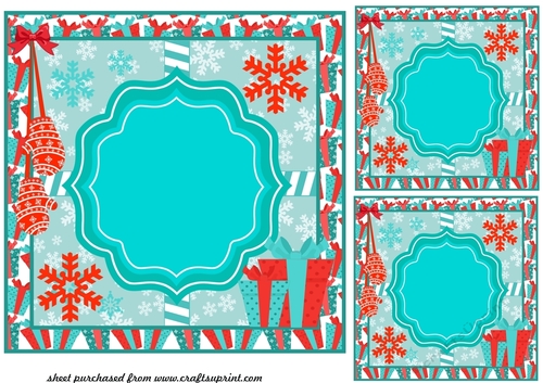 3 Christmas themed card front/topper blanks