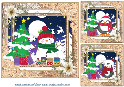 3 Santa s been card fronts/toppers