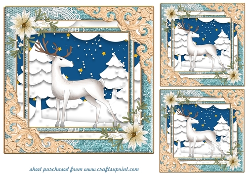 3 Christmas stag card fronts/toppers 3