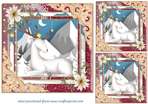 3 Christmas stag card fronts/toppers 5