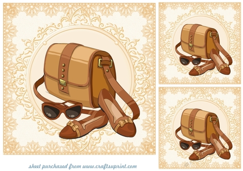 3 Light brown fashion card fronts/toppers