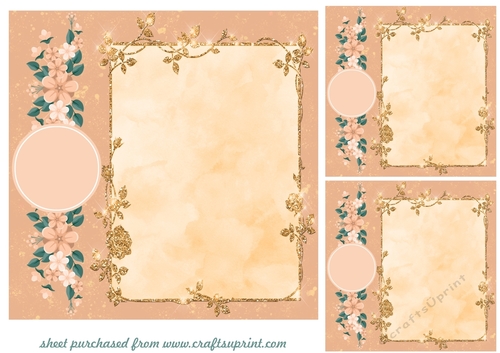3 Floral card fronts/toppers (blanks) 6