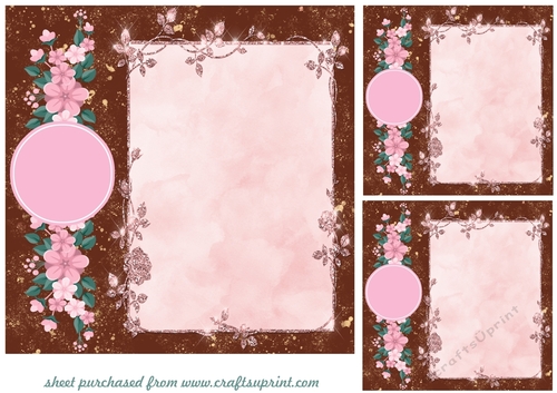 3 Floral card fronts/toppers (blanks) 5