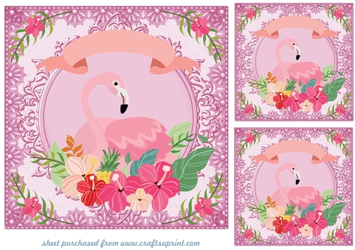 3 Flamingo card fronts/toppers 5