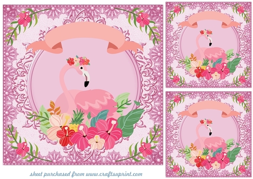 3 Flamingo card fronts/toppers 6