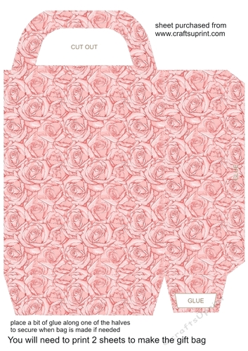 Pink roses gift bag