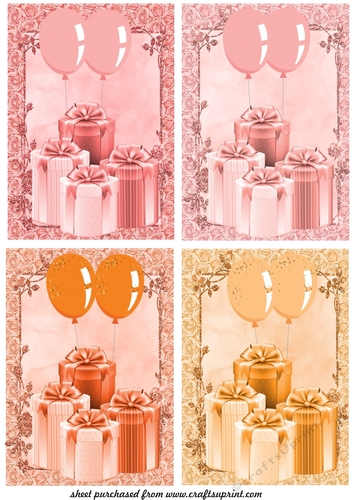 4 Birthday balloon and present toppers
