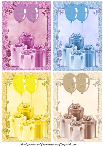 4 Birthday balloon and present toppers 1