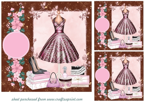 3 Pink fashion card fronts/toppers 4