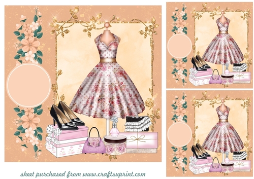 3 Orange fashion card fronts/toppers
