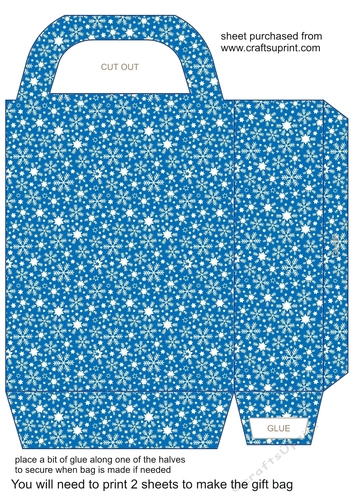 Blue snowflake gift bag 1