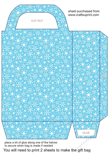 Blue snowflake gift bag 3
