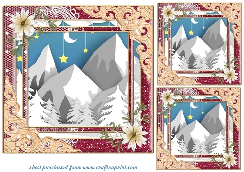 3 Christmas scene card front/toppers 2