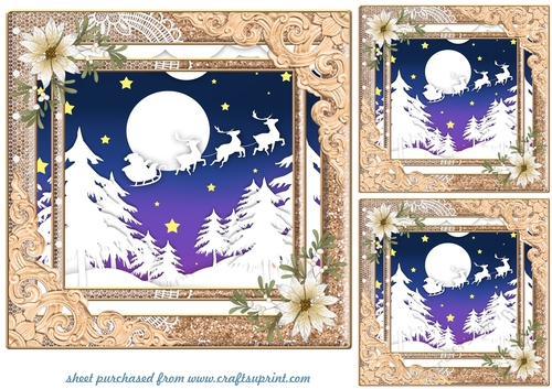 3 Christmas scene card front/toppers 3