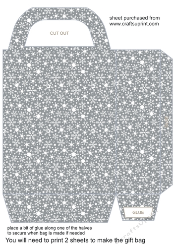 Grey snowflake gift bag 1