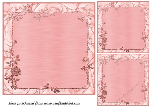 3 Pink rose frame card front/topper blanks 2