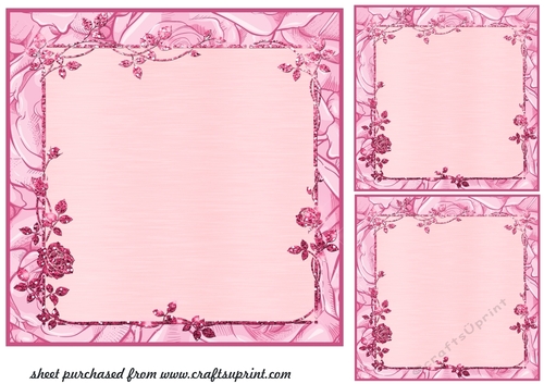 3 Lilac rose frame card fronts/toppers 1