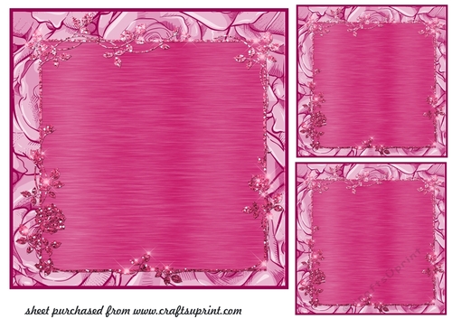 3 Lilac rose frame card fronts/toppers 2