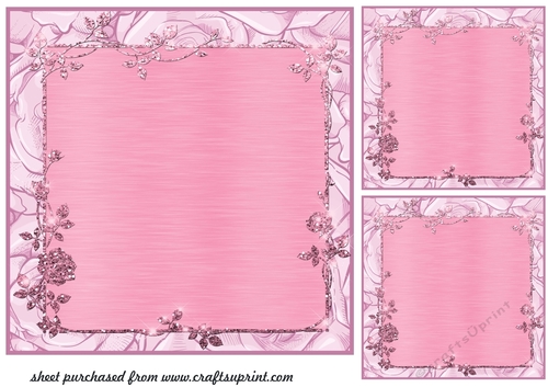 3 Lilac rose frame card fronts/toppers 4