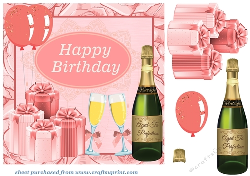 Pink Birthday card front